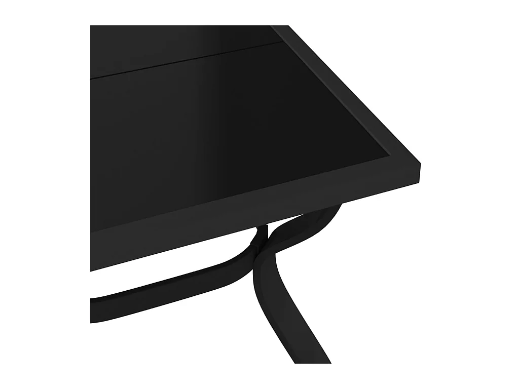 Table de jardin Noir 180x80x70 cm Acier et verre