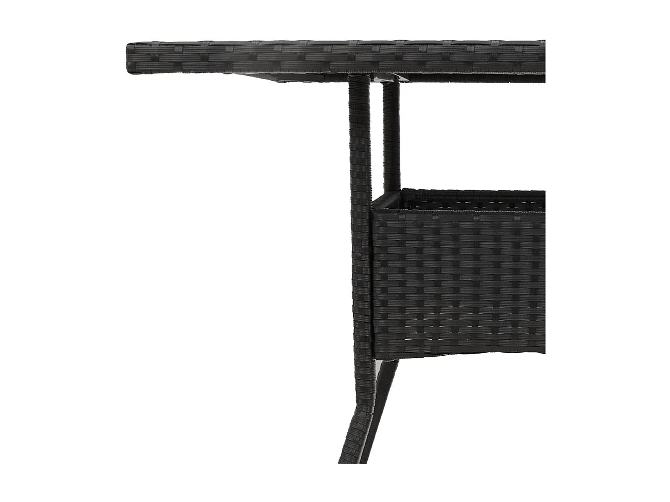 Table de jardin et dessus en bois d'acacia noir résine tressée