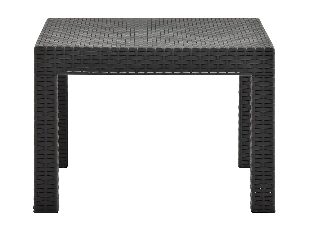 Table de jardin Anthracite 58x58x41 cm PP Rotin