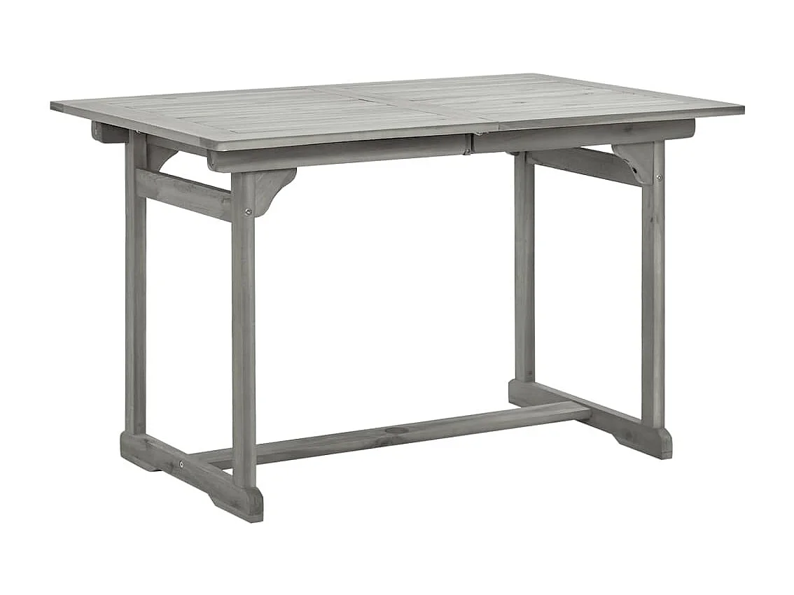 Mesa de comedor jardín madera maciza acacia (120-170)x80x75 cm