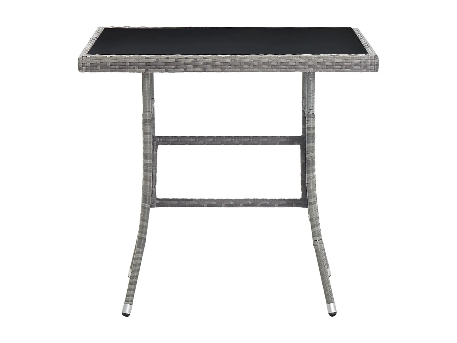 Mesa de jardín ratán sintético gris 80x80x74 cm