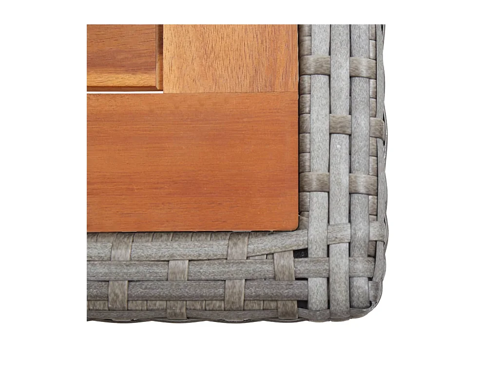 Table de jardin Anthracite Résine tressée et bois d'acacia