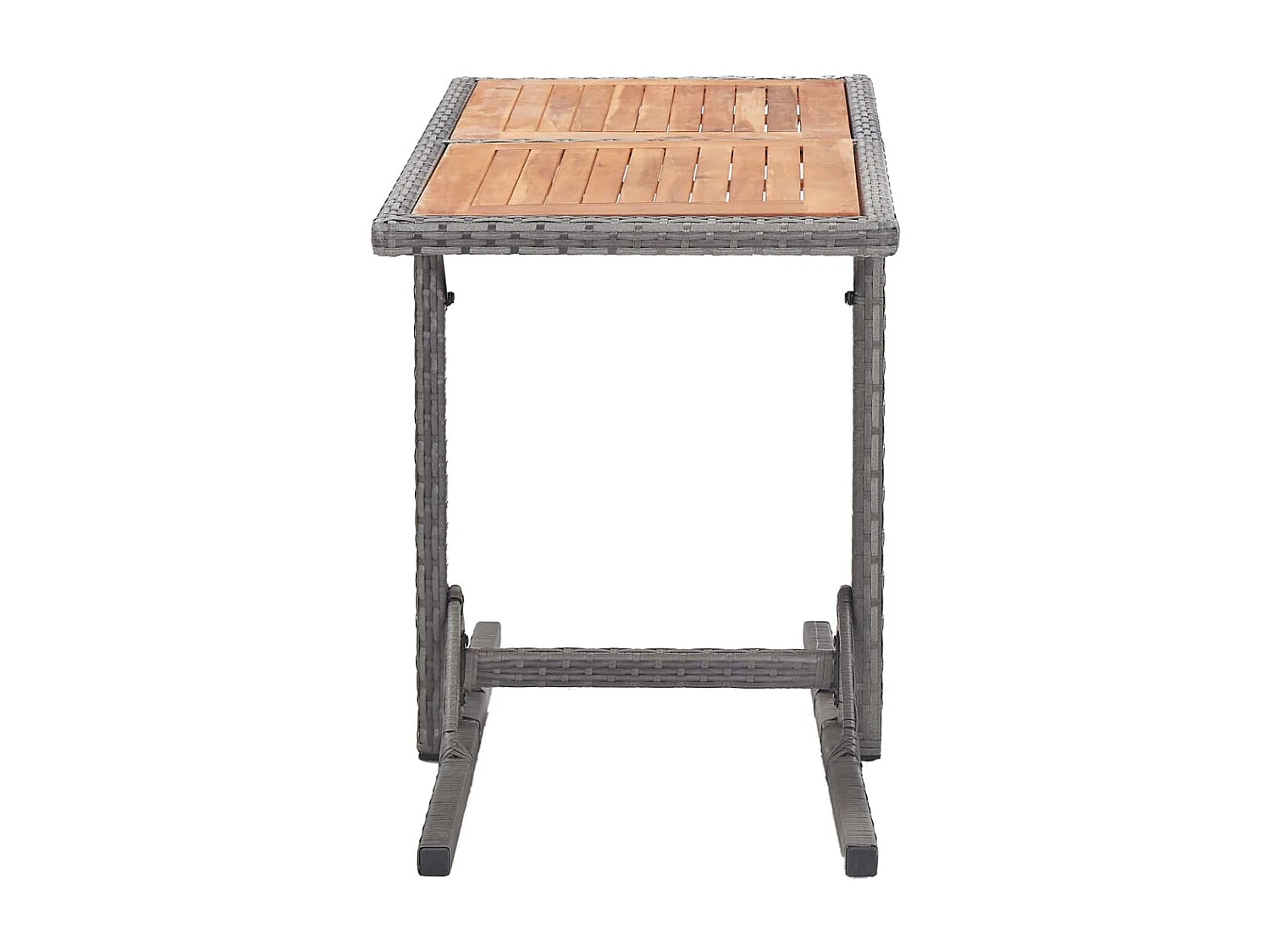 Table de jardin Anthracite Résine tressée et bois d'acacia