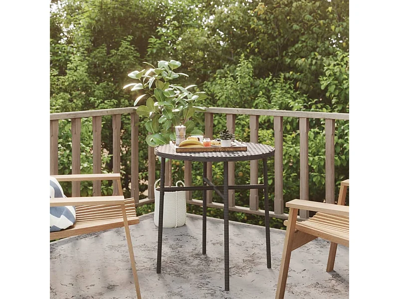 Table à thé Noir 45 cm Résine tressée