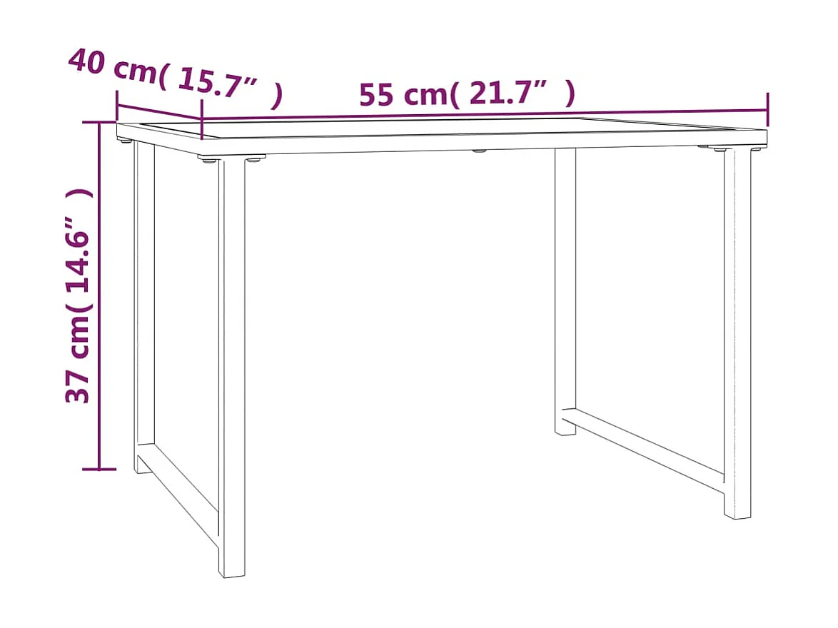 Table de jardin anthracite 55x40x37 cm acier