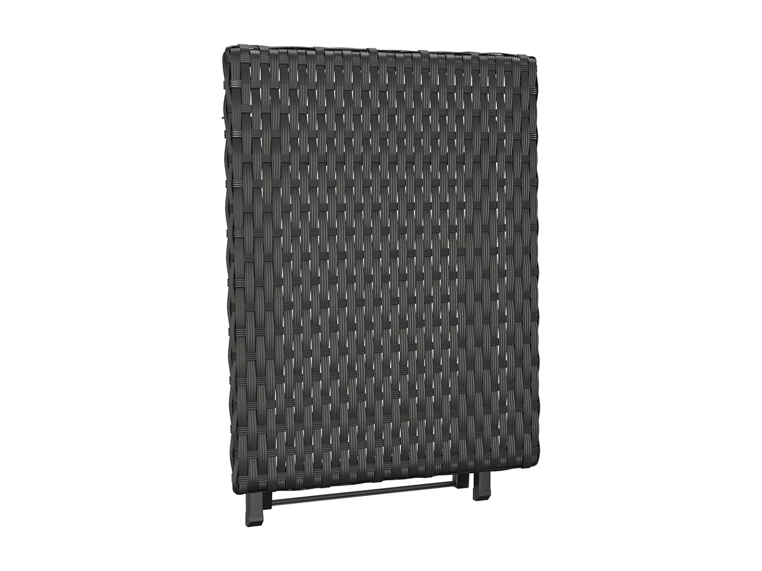 Table pliable noir 45x35x32 cm résine tressée