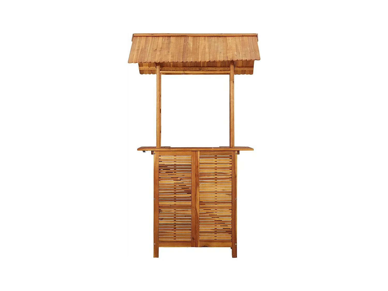 Table de bar d'extérieur avec toit 113x106x217 cm Bois d'acacia