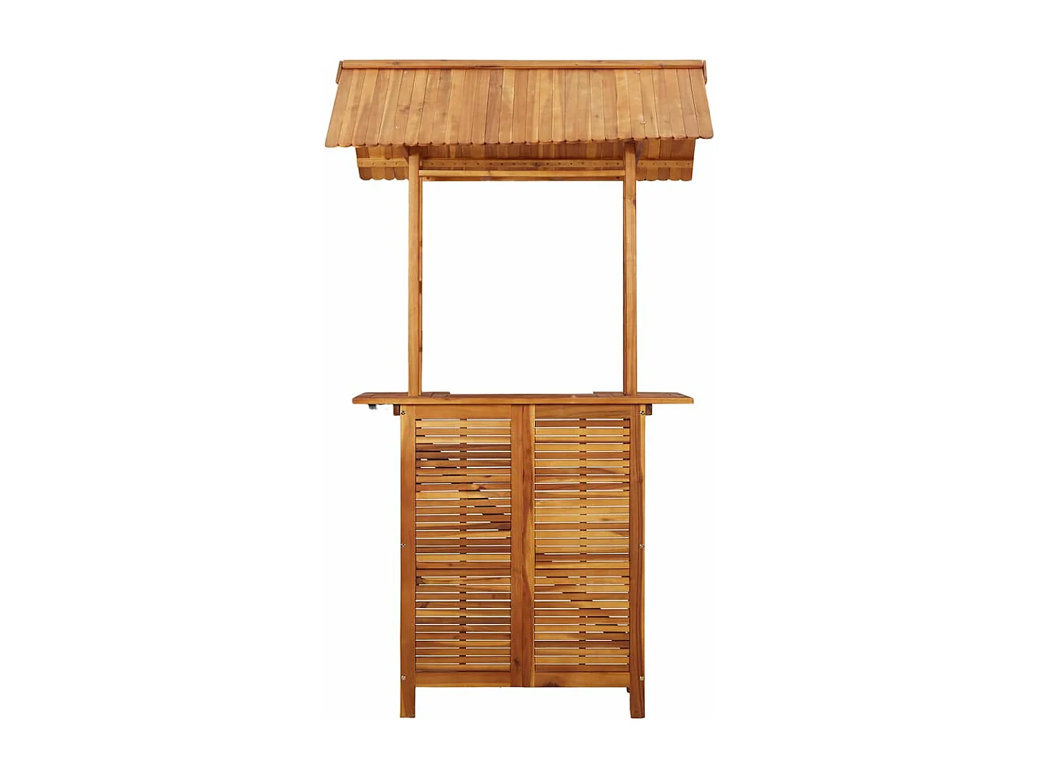 Table de bar d'extérieur avec toit 113x106x217 cm Bois d'acacia