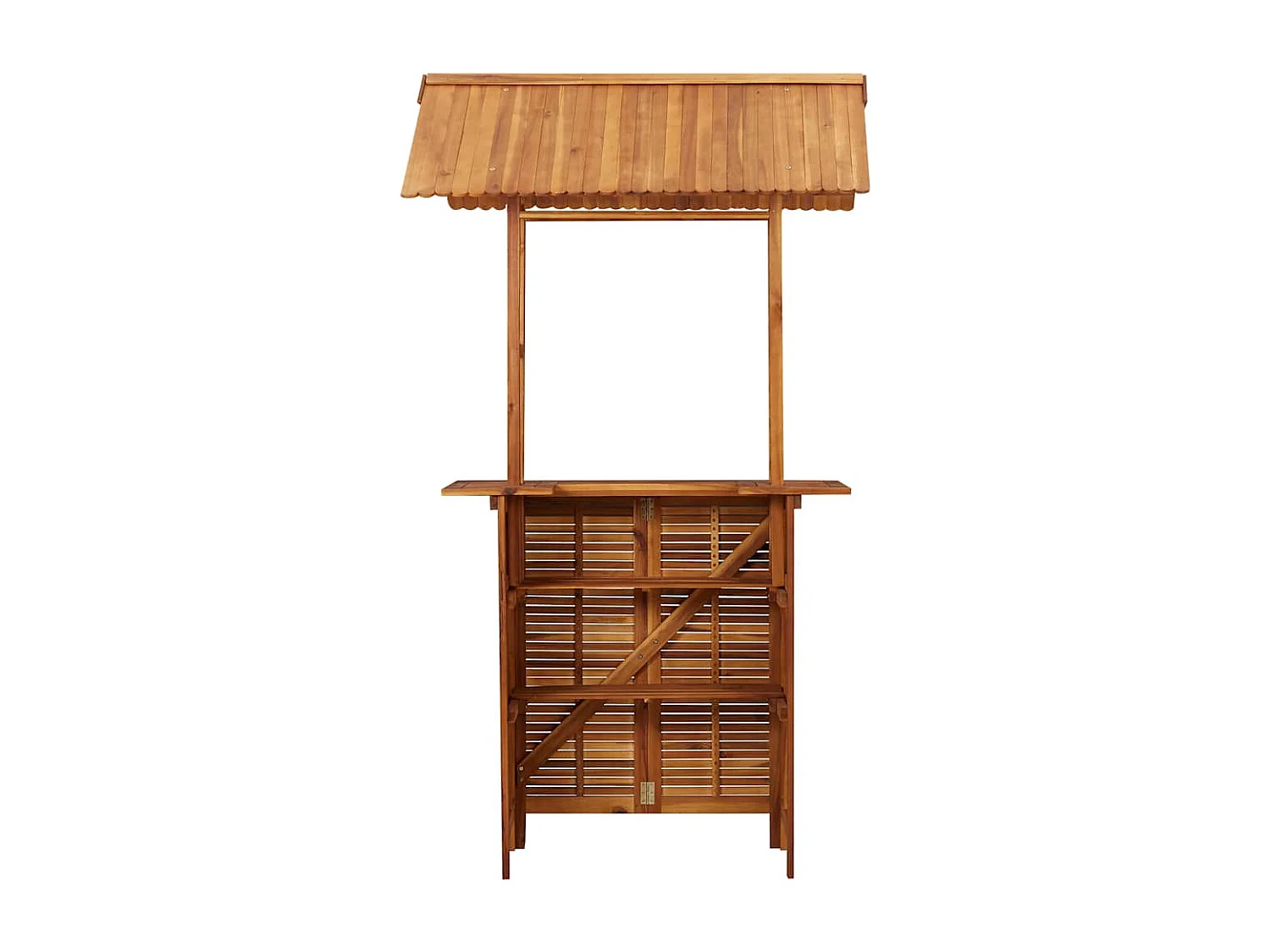 Table de bar d'extérieur avec toit 113x106x217 cm Bois d'acacia