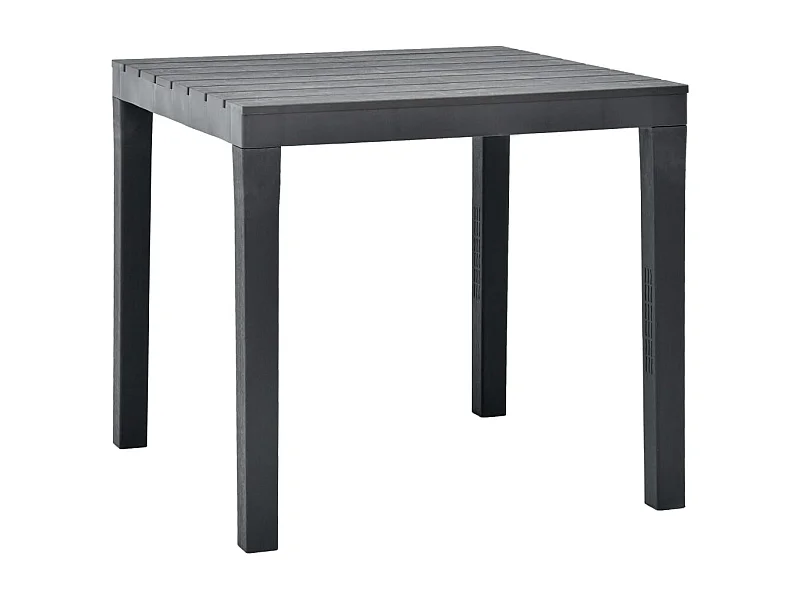 Mesa de jardín de plástico gris antracita 78x78x72 cm