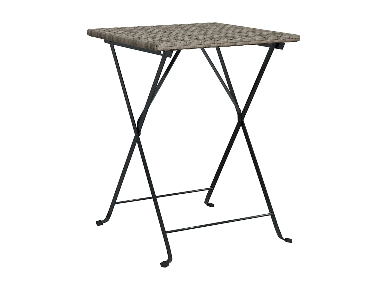 Table de bistrot pliante Gris 55x54x71 cm Résine tressée