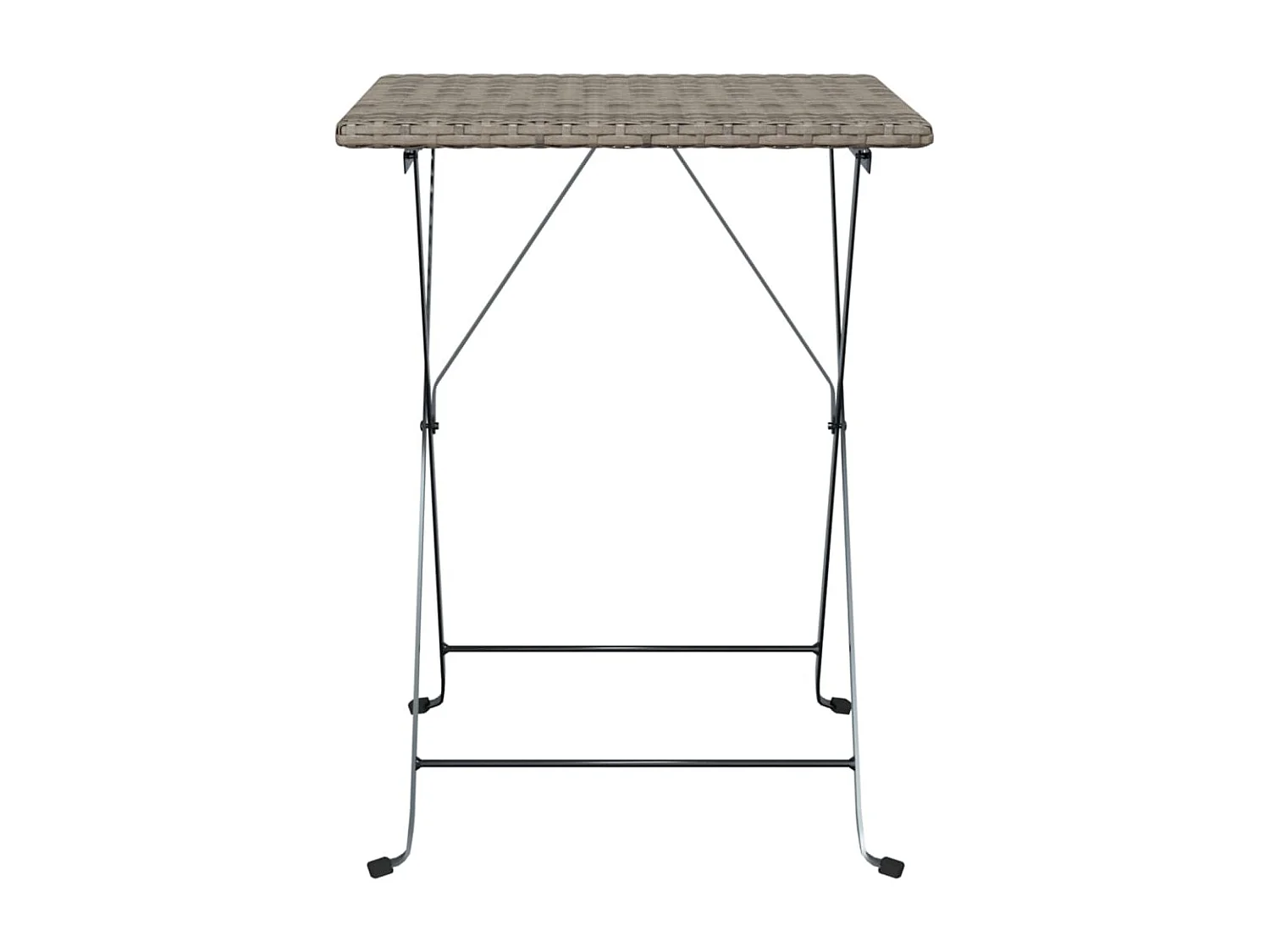 Table de bistrot pliante Gris 55x54x71 cm Résine tressée