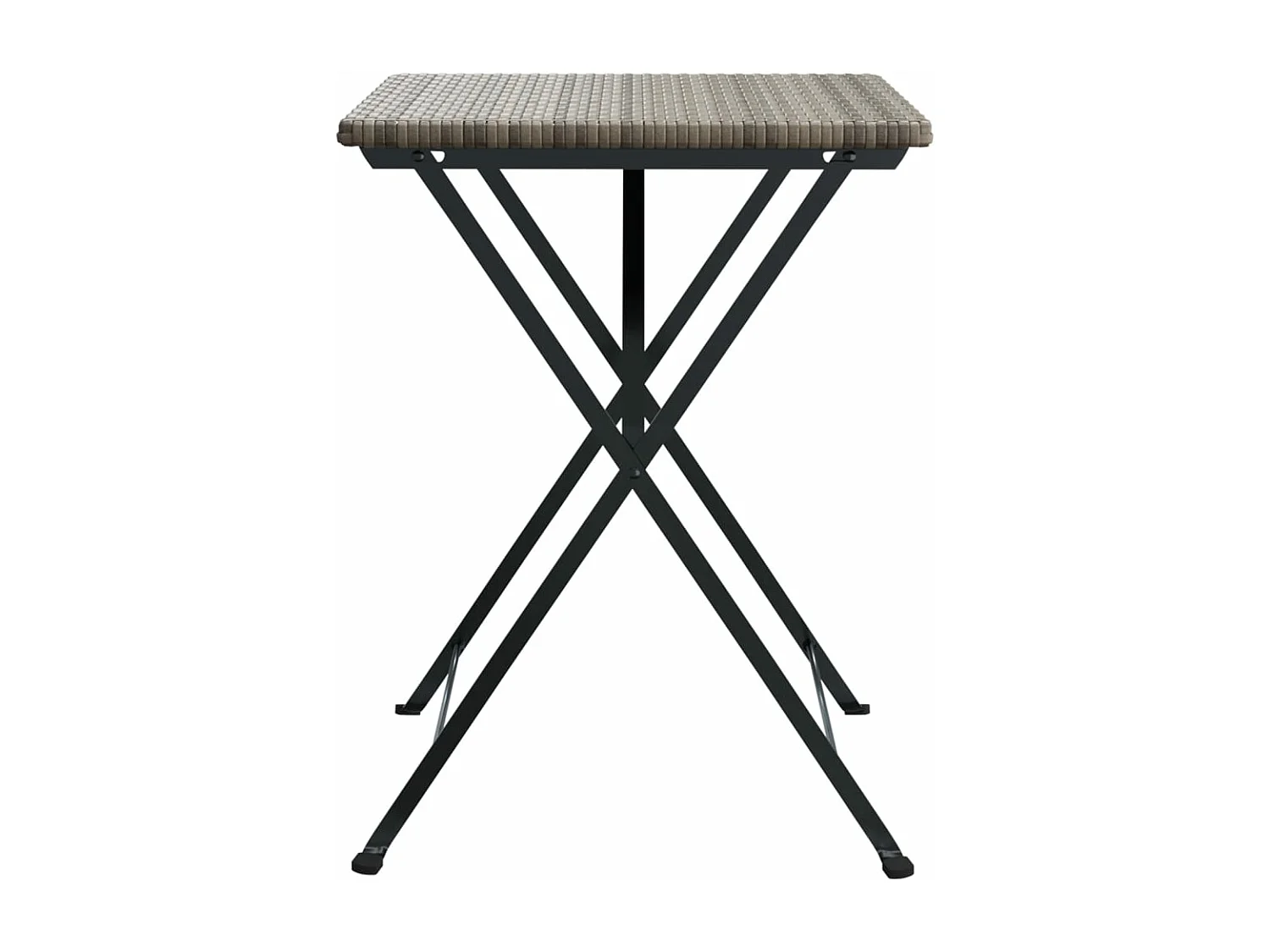 Table de bistrot pliante Gris 55x54x71 cm Résine tressée