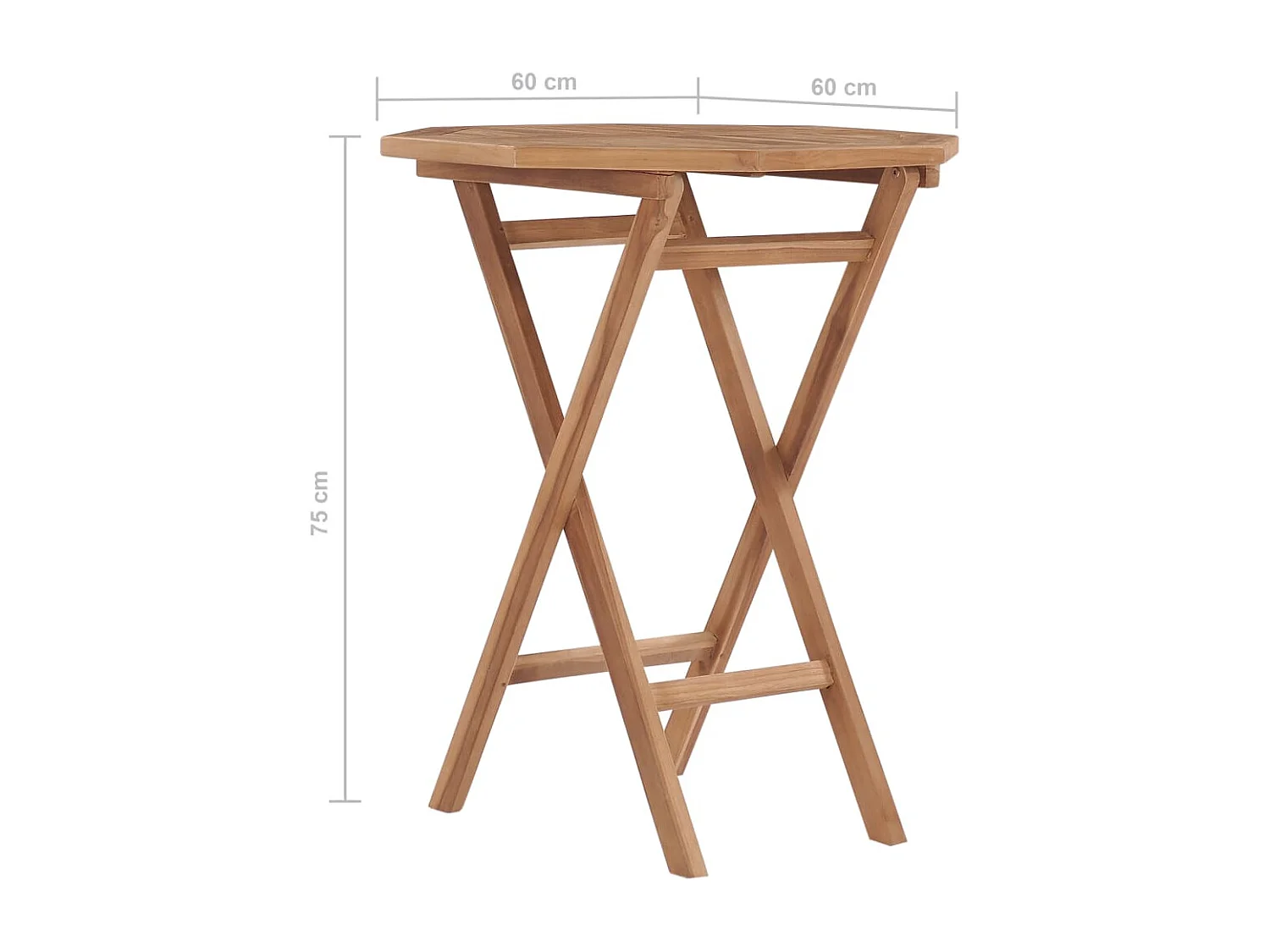 Table pliable de jardin 60x60x75 cm Bois de teck solide