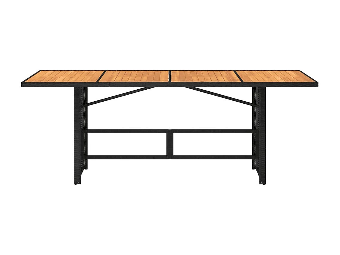 Table de jardin et dessus en bois d'acacia noir résine tressée