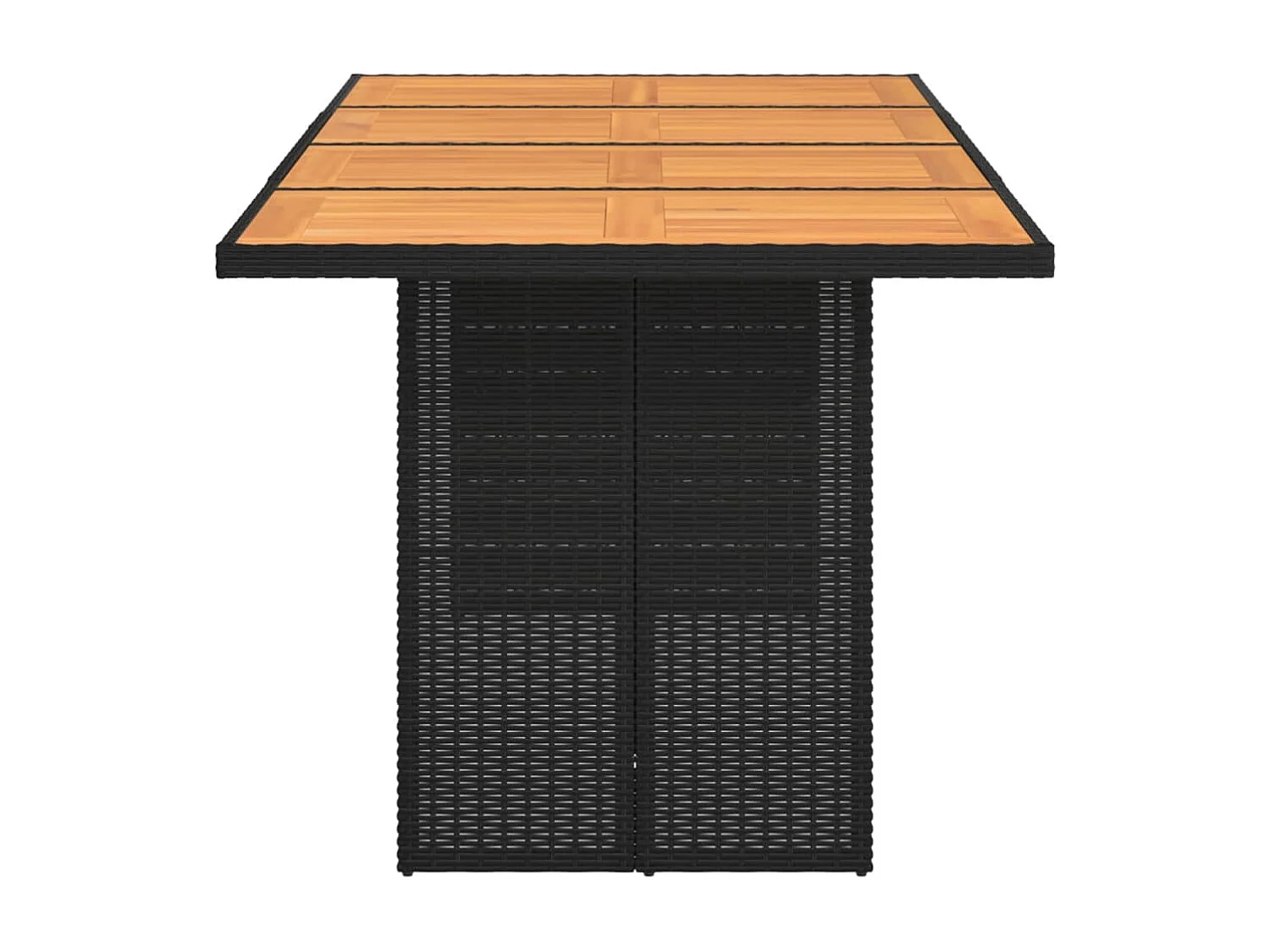 Table de jardin et dessus en bois d'acacia noir résine tressée