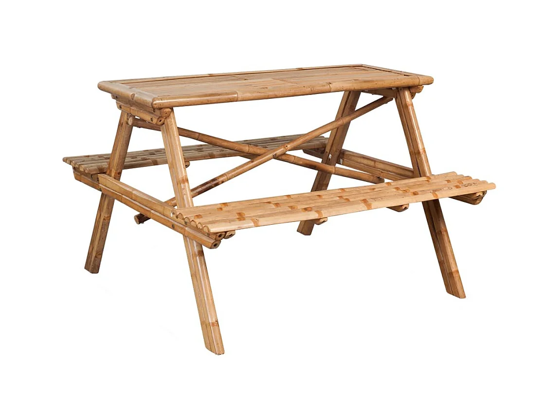 Table de pique-nique 115x115x81 cm Bambou