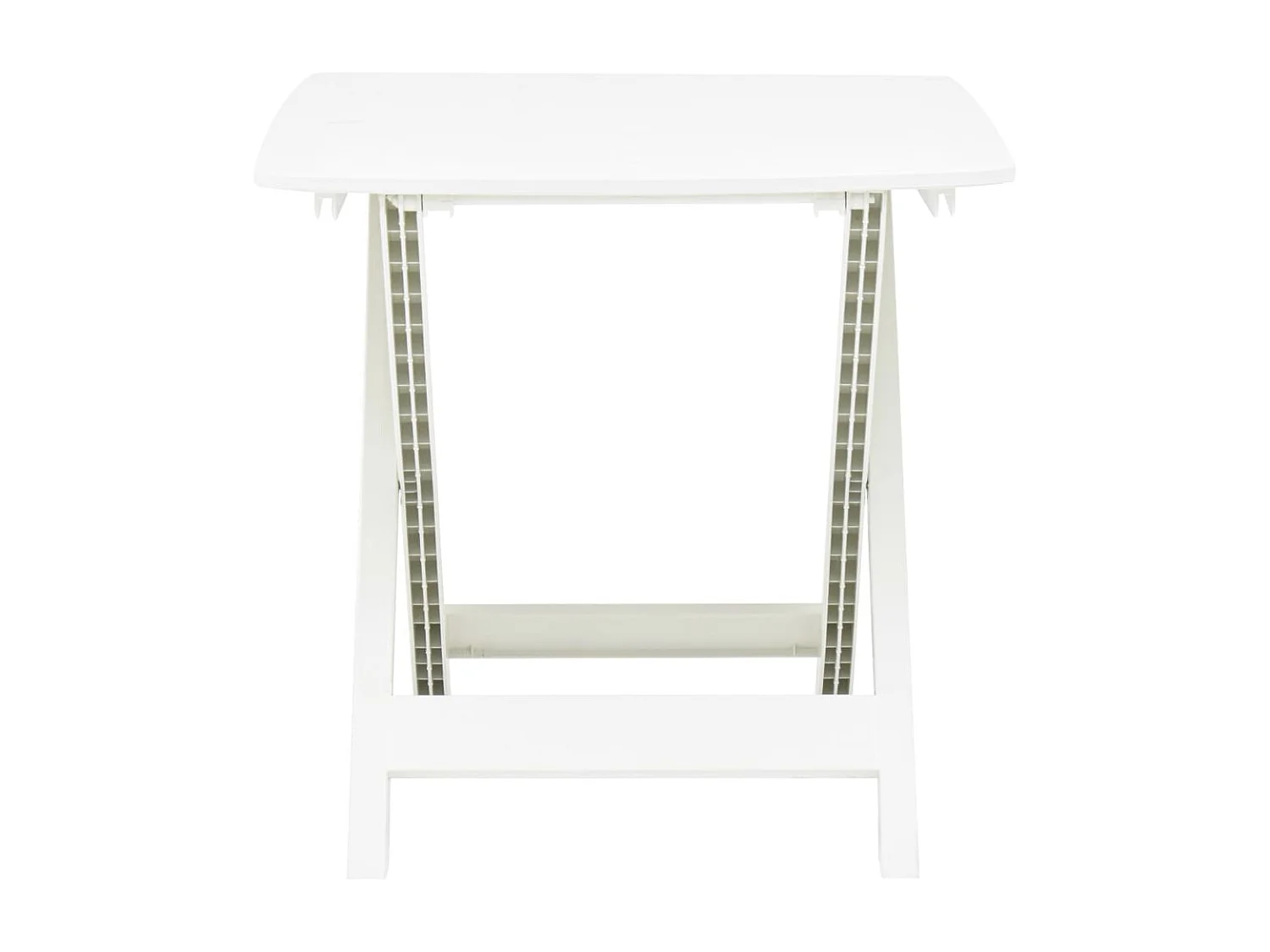 Mesa de jardim dobrável 79x72x70 cm plástico branco