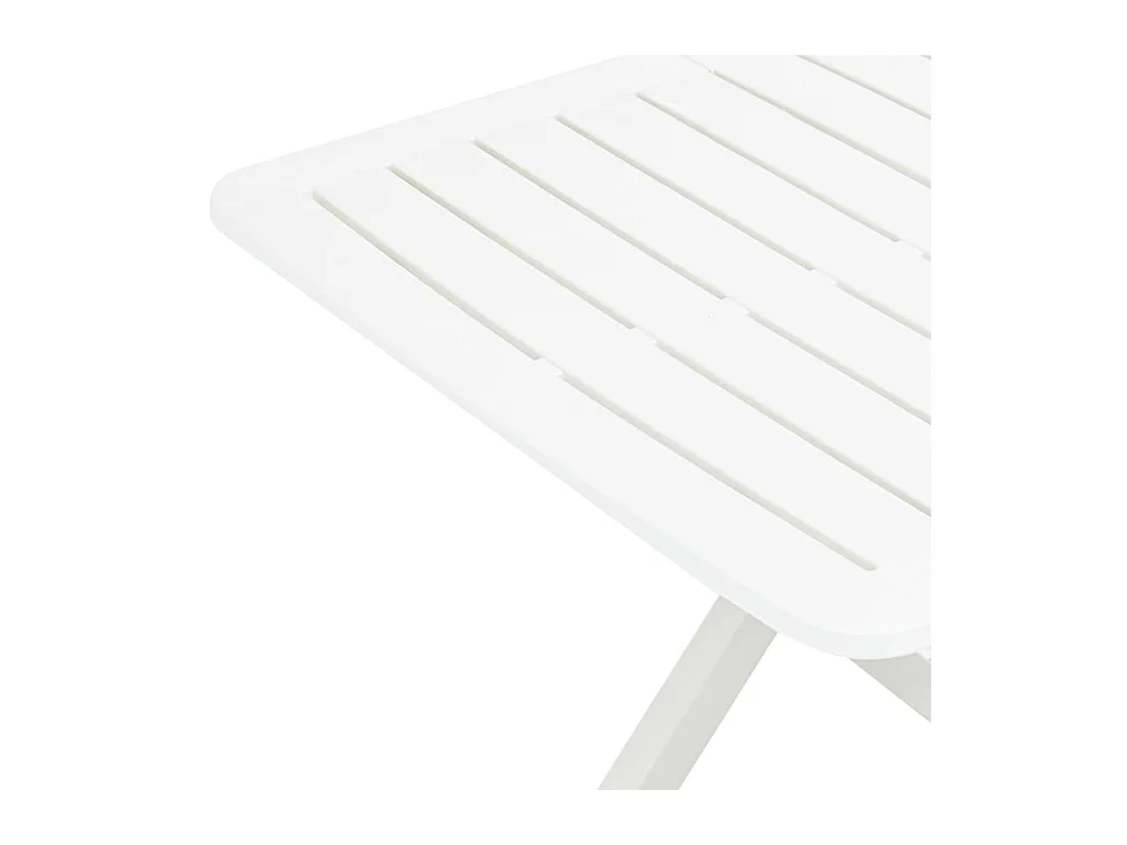 Mesa de jardín plegable de plástico blanco 79x72x70 cm