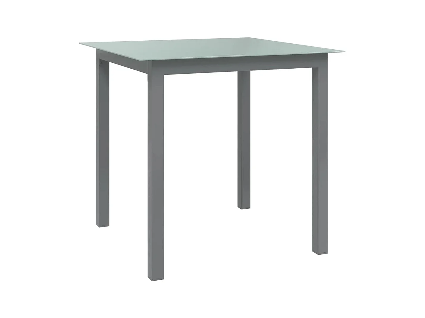 Table de jardin Gris clair 80x80x74 cm Aluminium et verre