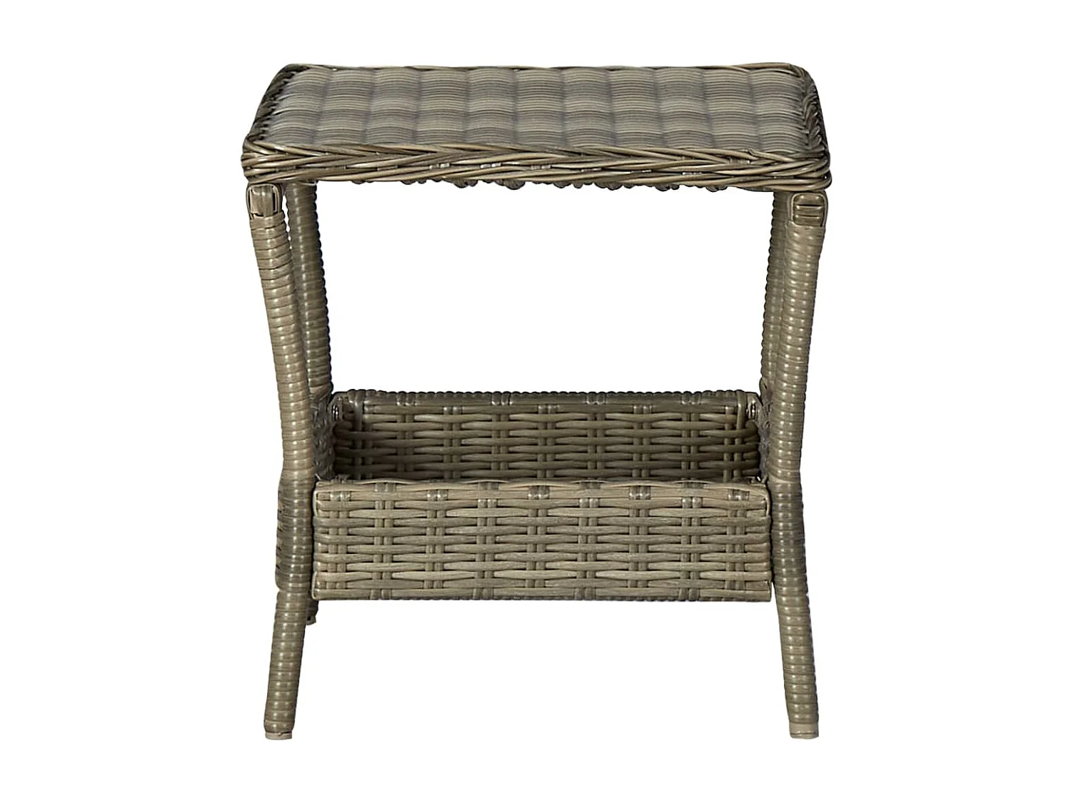 Mesa de jardín ratán sintético marrón 45x45x46,5 cm