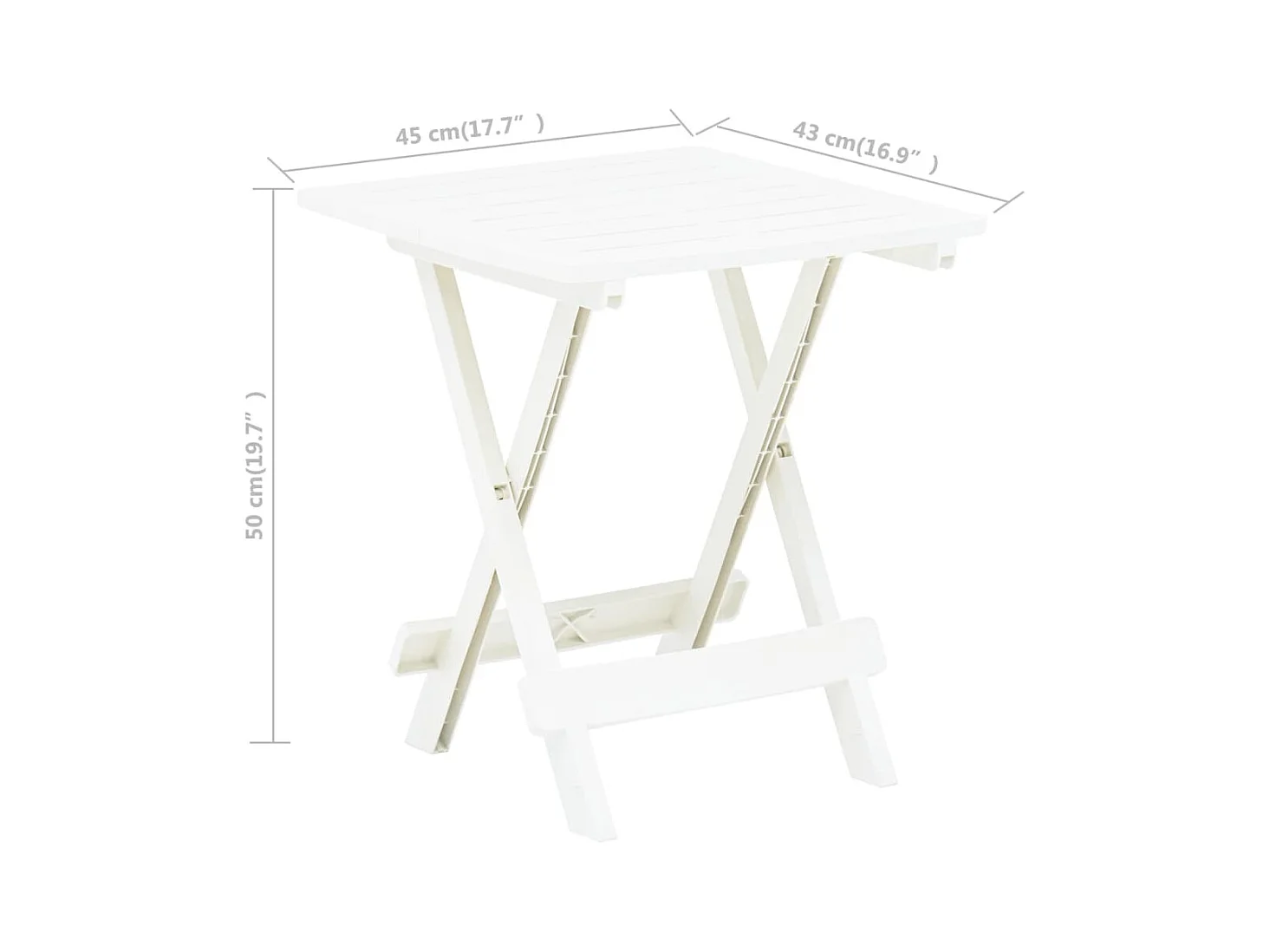 Table pliable de jardin Blanc 45x43x50 cm Plastique
