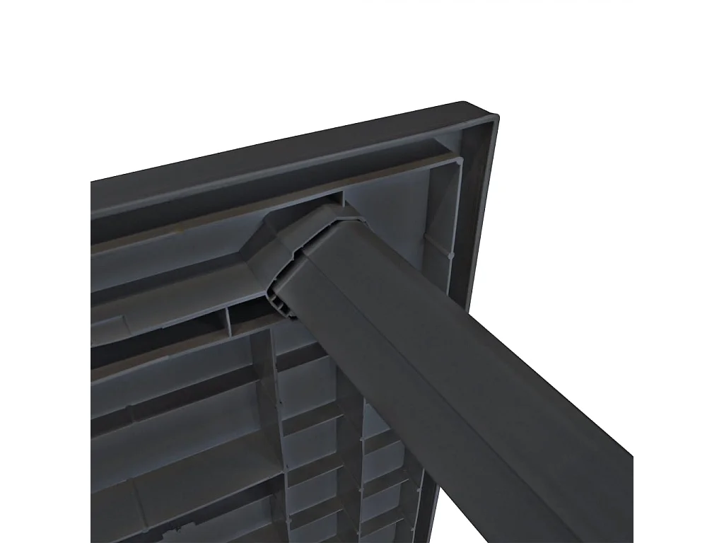 Mesa de jardín de plástico gris antracita 126x76x72 cm