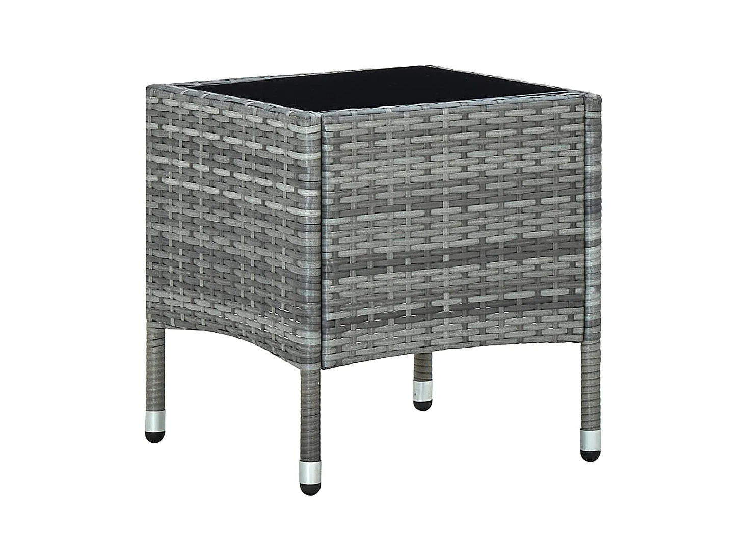Table de jardin Gris 40x40x45 cm Résine tressée