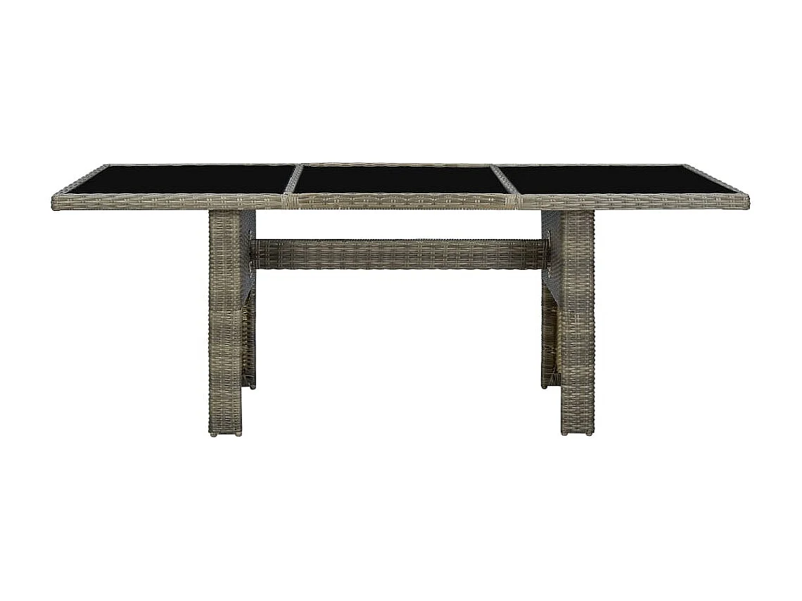 Tuintafel poly rattan en gehard glas bruin