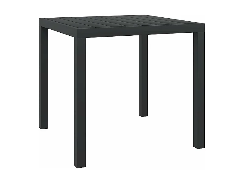 Table de jardin Noir 80 x 80 x 74 cm Aluminium et WPC