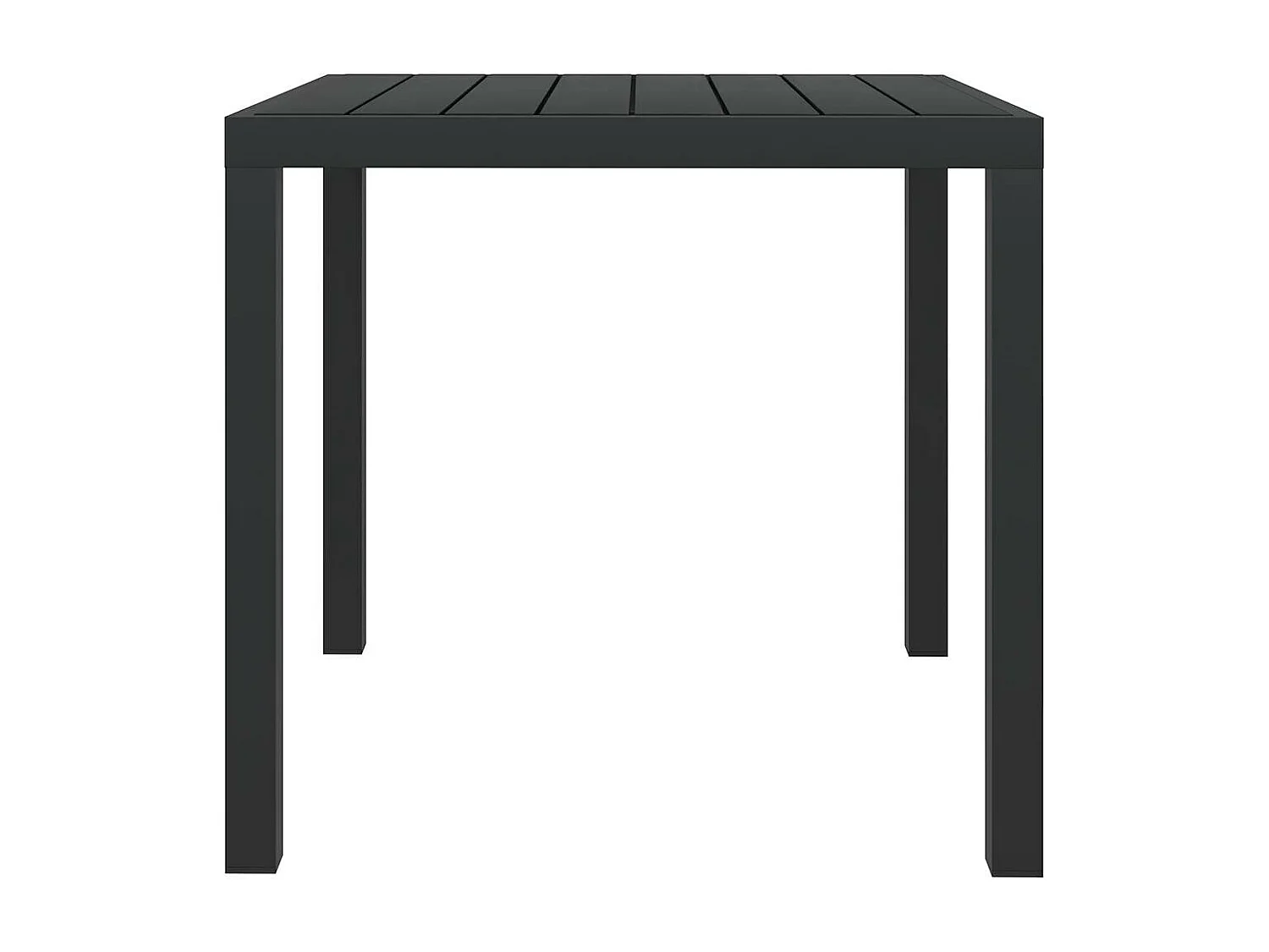 Tuintafel 80x80x74 cm aluminium en HKC zwart