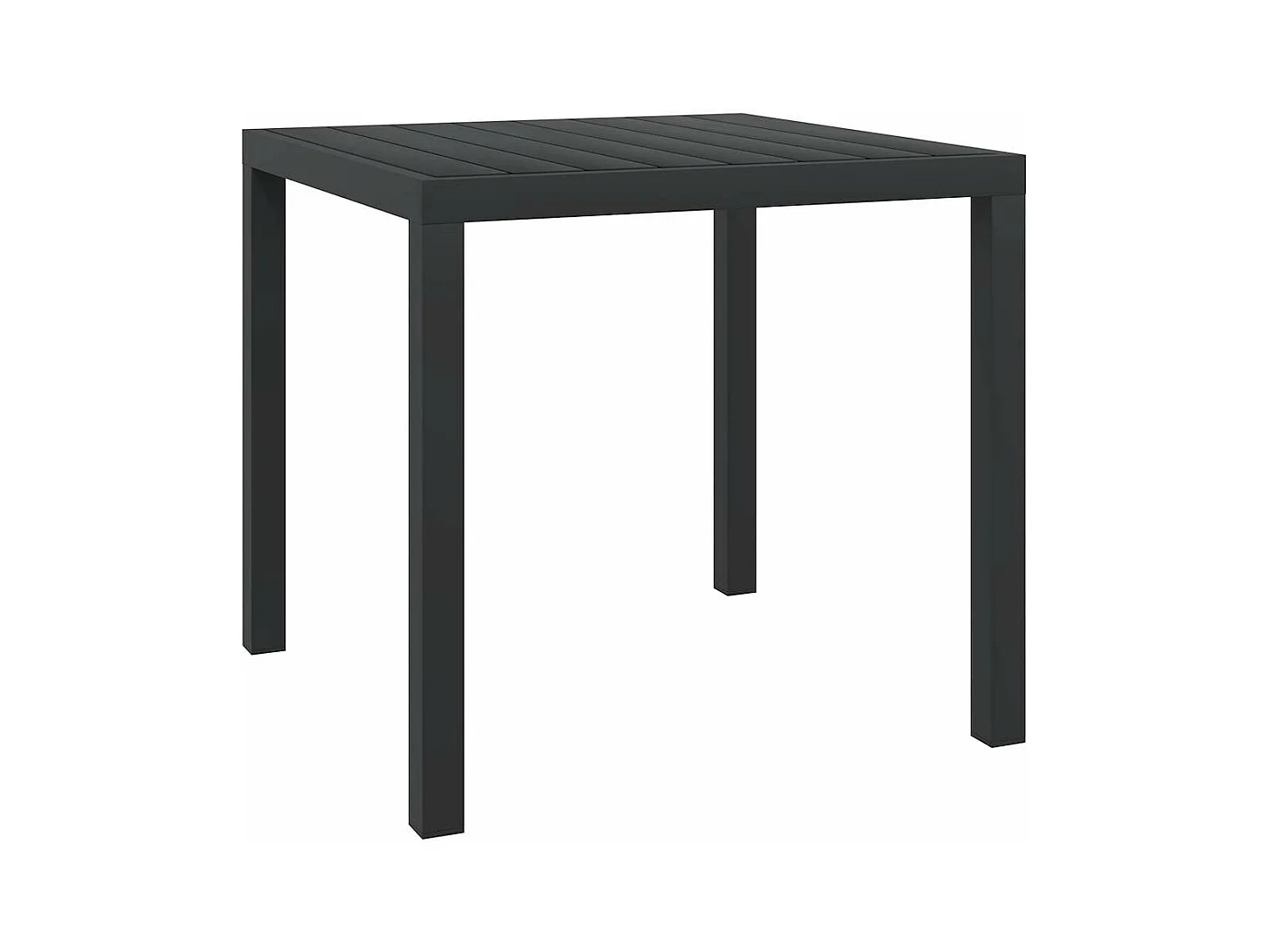 Table de jardin Noir 80 x 80 x 74 cm Aluminium et WPC