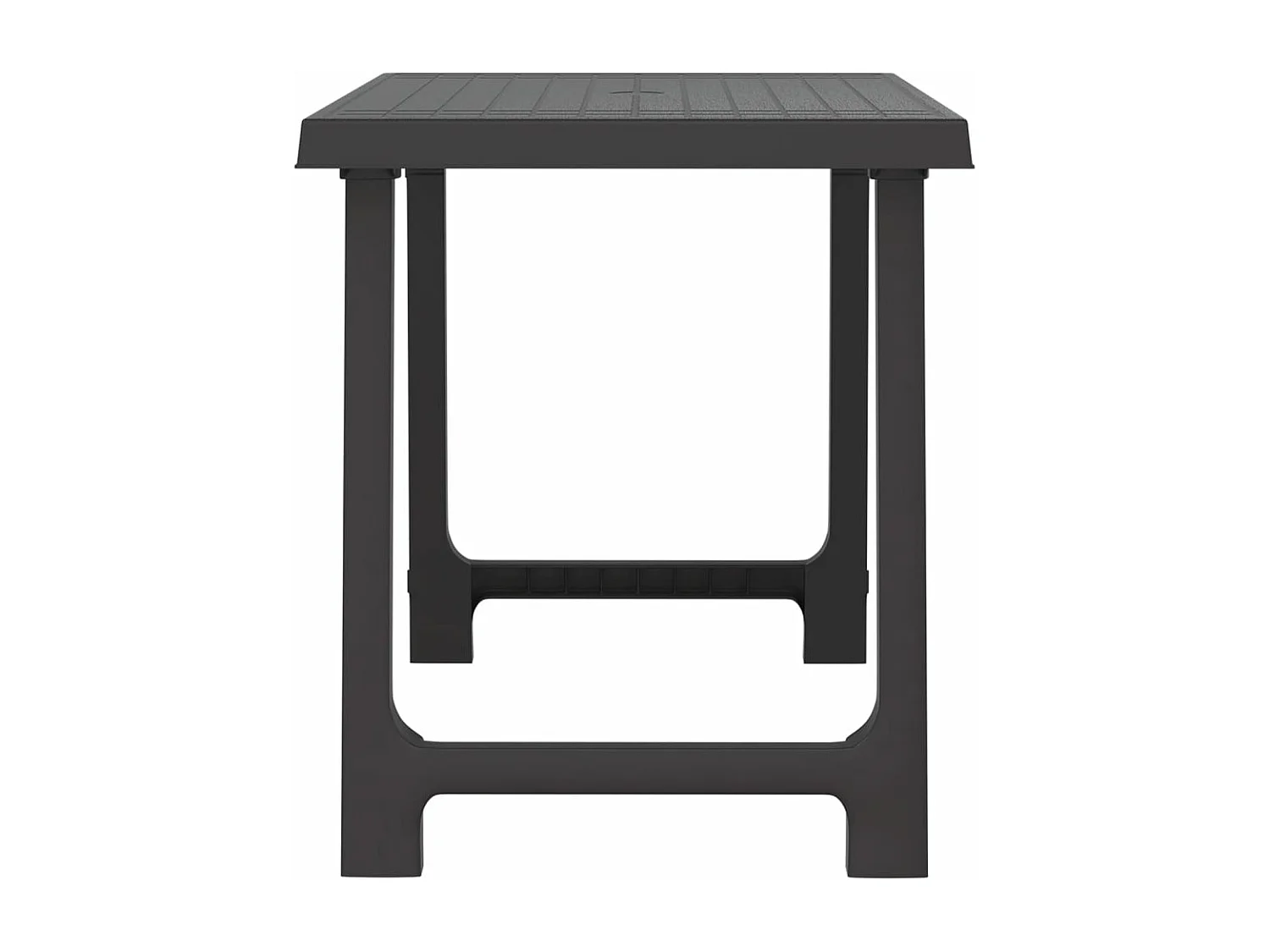 Table de camping anthracite 79x56x64 cm PP aspect de bois