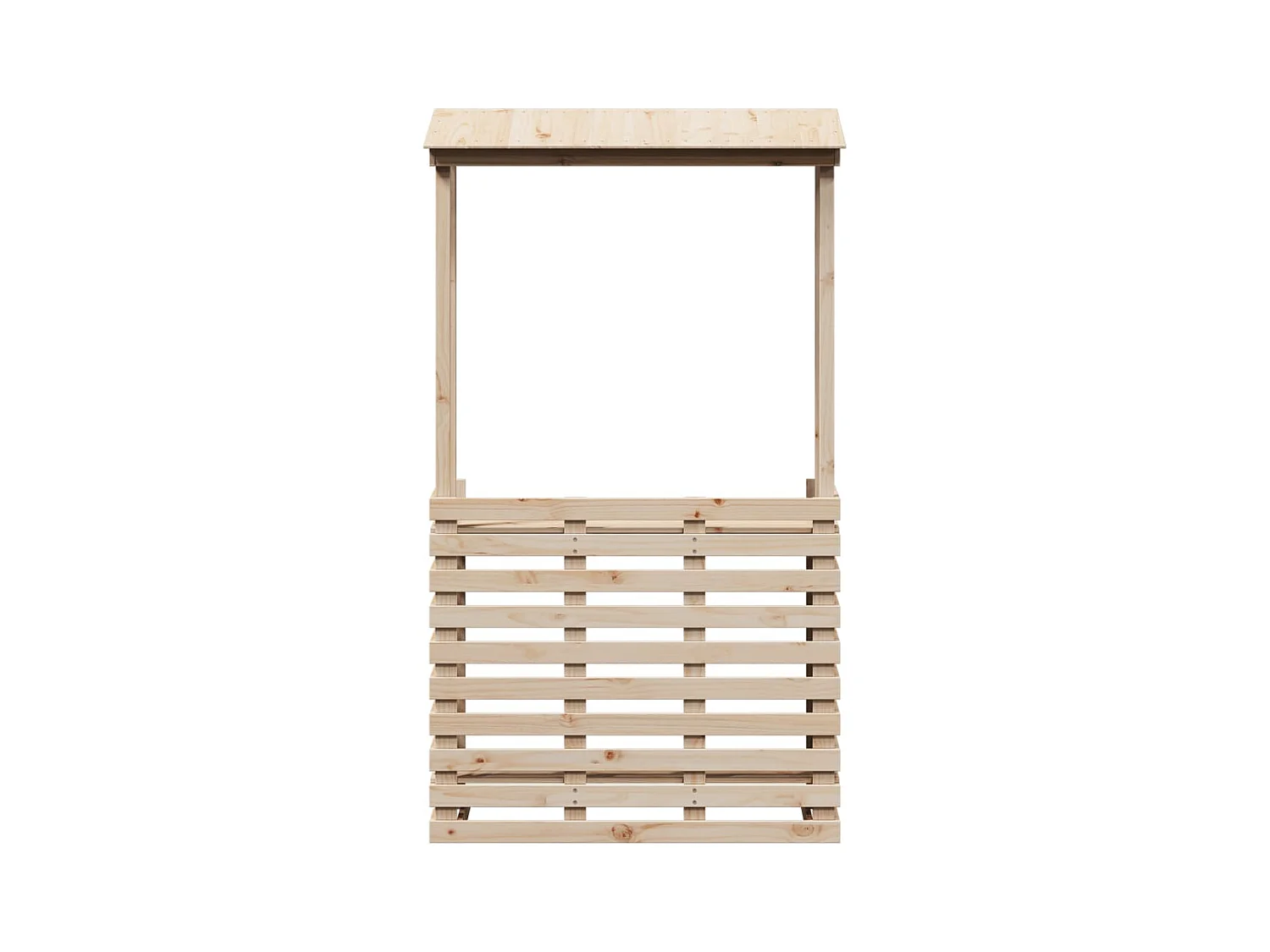 Table de bar d'extérieur et toit 112,5x57x195,5 cm bois massif