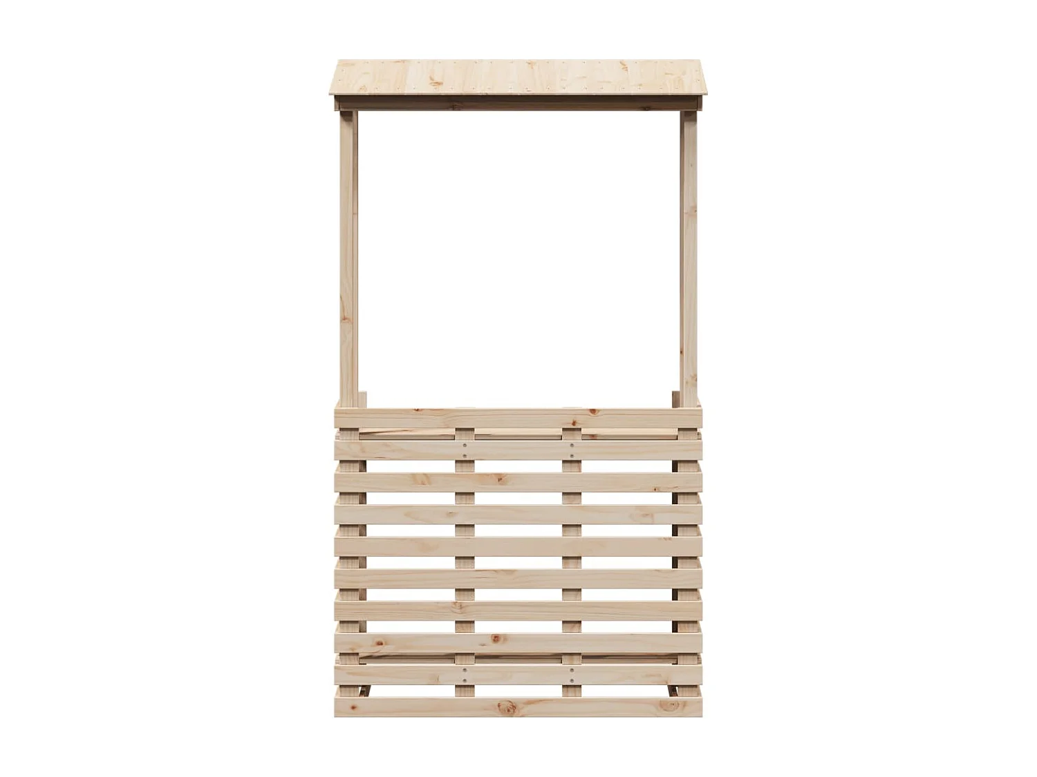 Table de bar d'extérieur et toit 112,5x57x195,5 cm bois massif