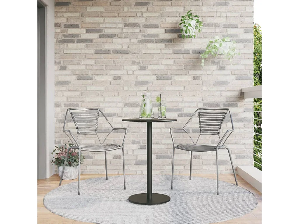 Table de jardin ronde noir Ø50x72 cm acier