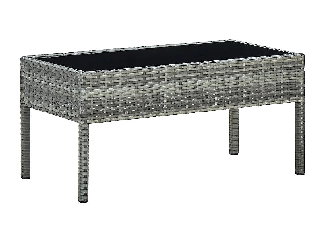 Table de jardin Gris 75x40x37 cm Résine tressée