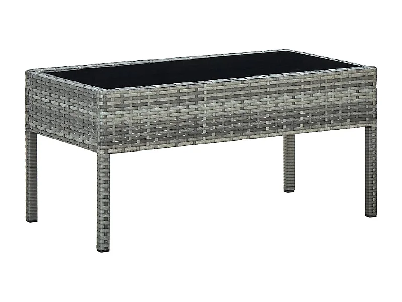 Table de jardin Gris 75x40x37 cm Résine tressée