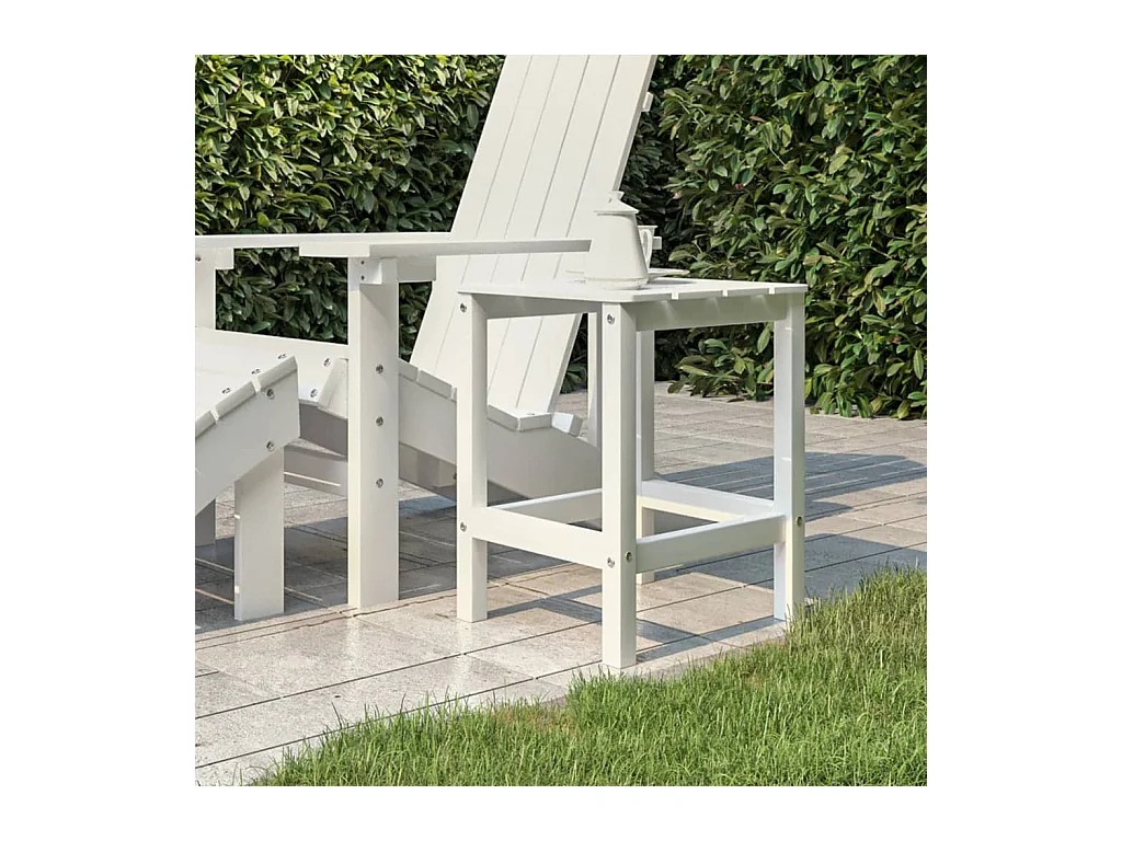 Table de jardin Adirondack Blanc 38x38x46 cm PEHD