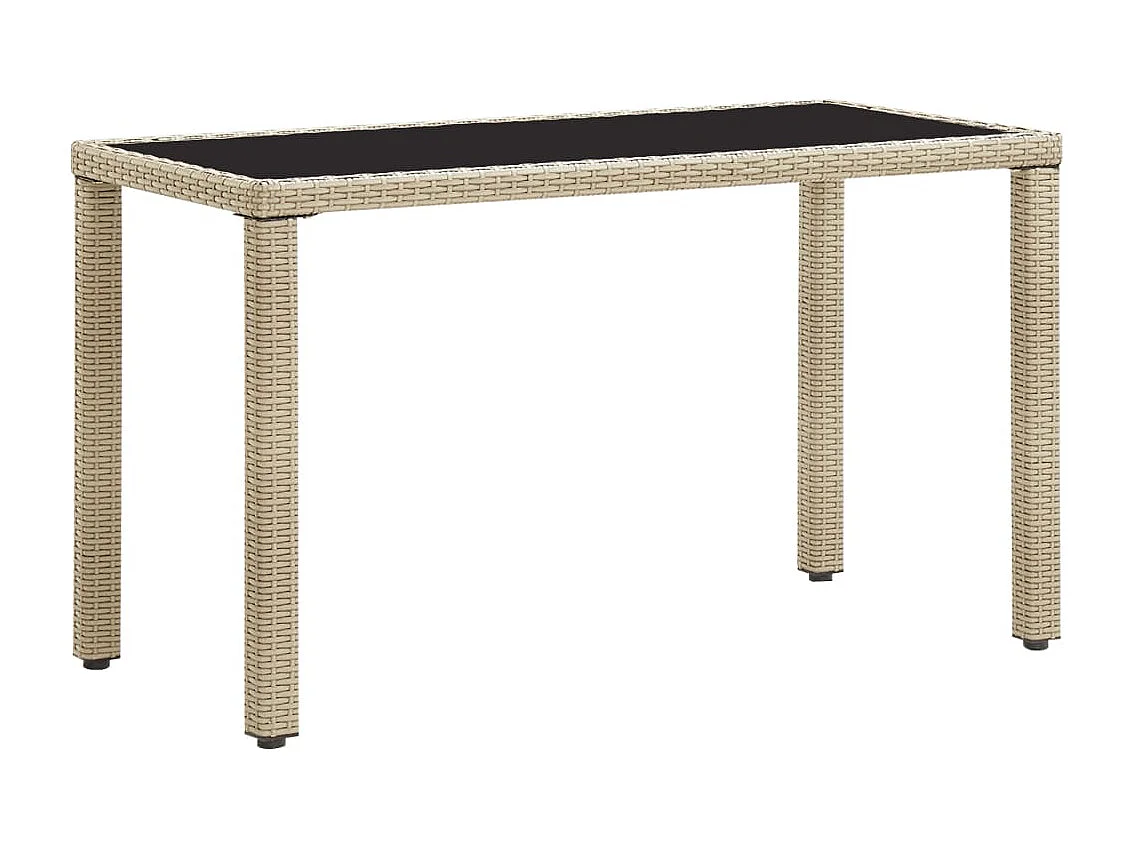 Table de jardin Beige 123x60x74 cm Résine tressée