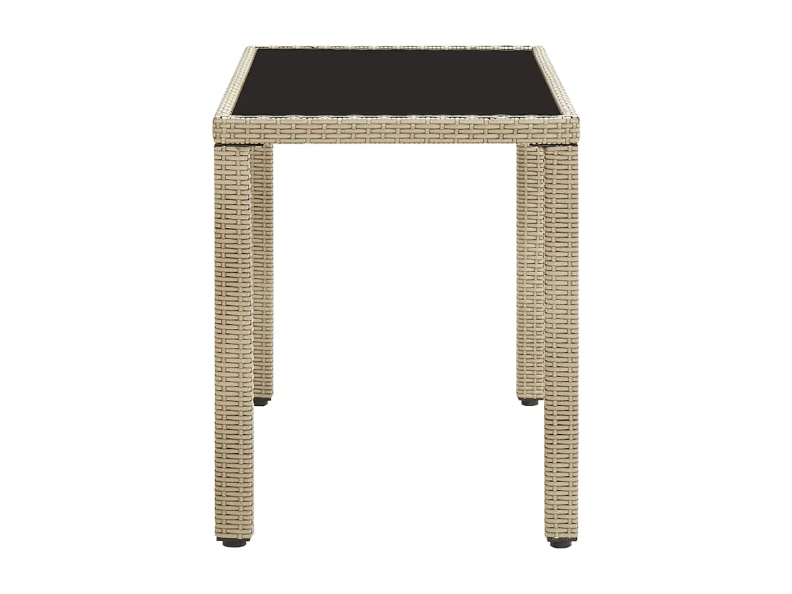 Table de jardin Beige 123x60x74 cm Résine tressée