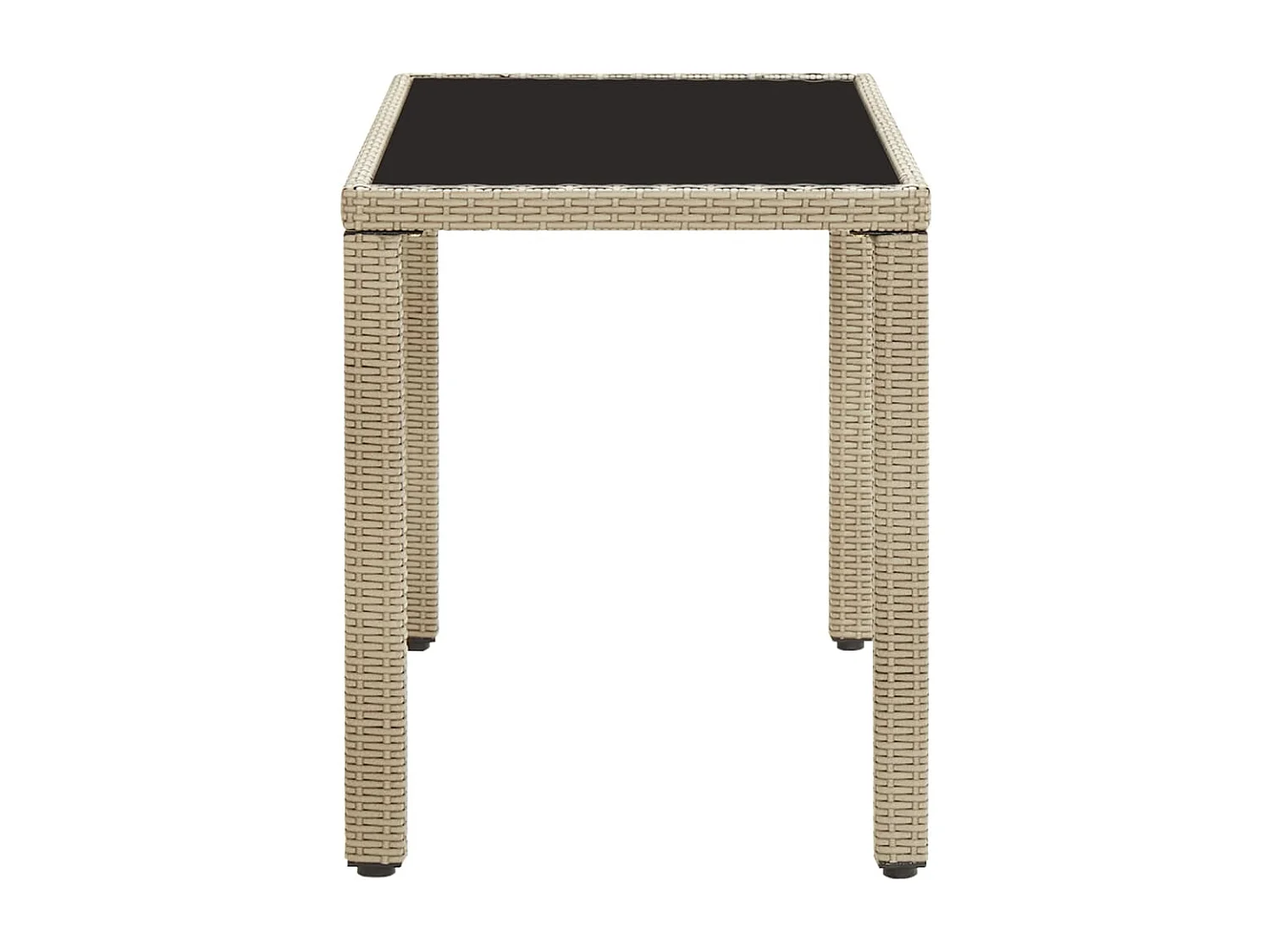 Table de jardin Beige 123x60x74 cm Résine tressée