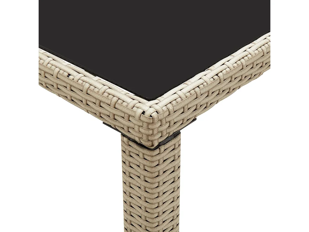 Table de jardin Beige 123x60x74 cm Résine tressée
