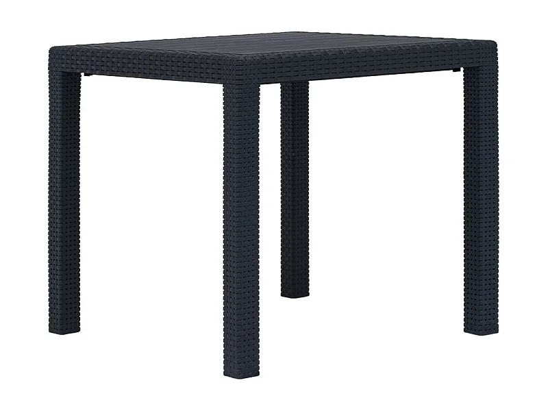 Table de jardin Anthracite 79x79x72cm Plastique Aspect de rotin