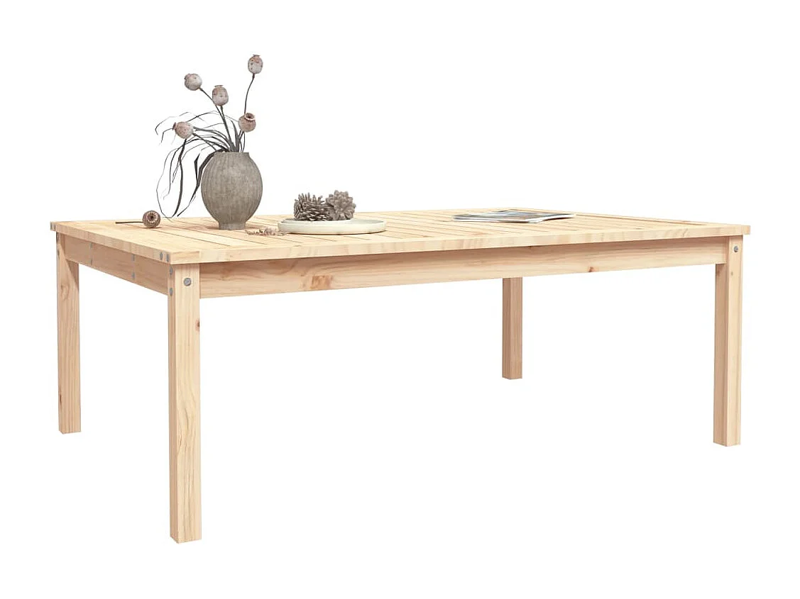 Mesa de jardín madera maciza pino 121x82,5x45 cm