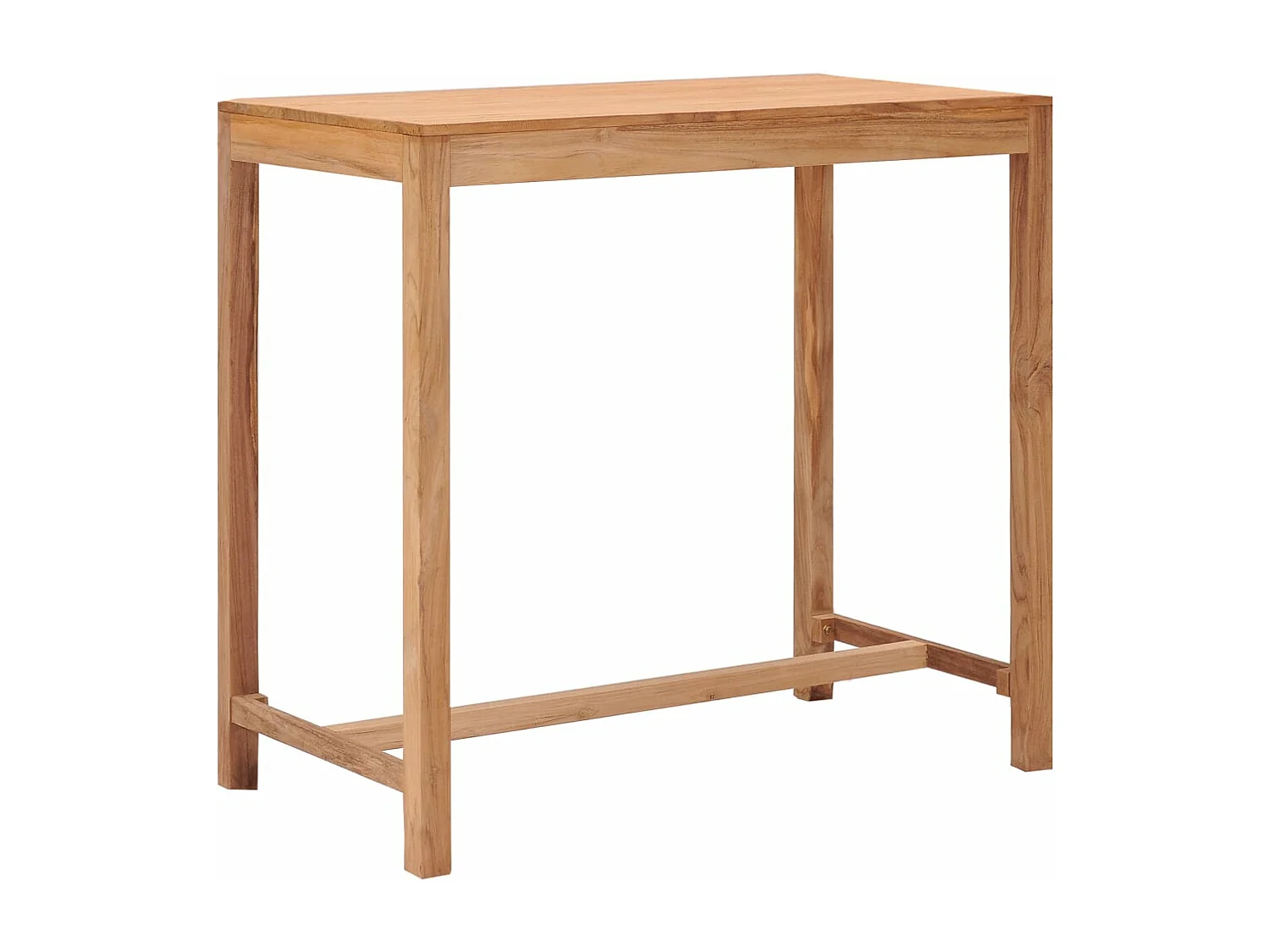 Mesa alta de jardín madera maciza de teca 110x60x105 cm
