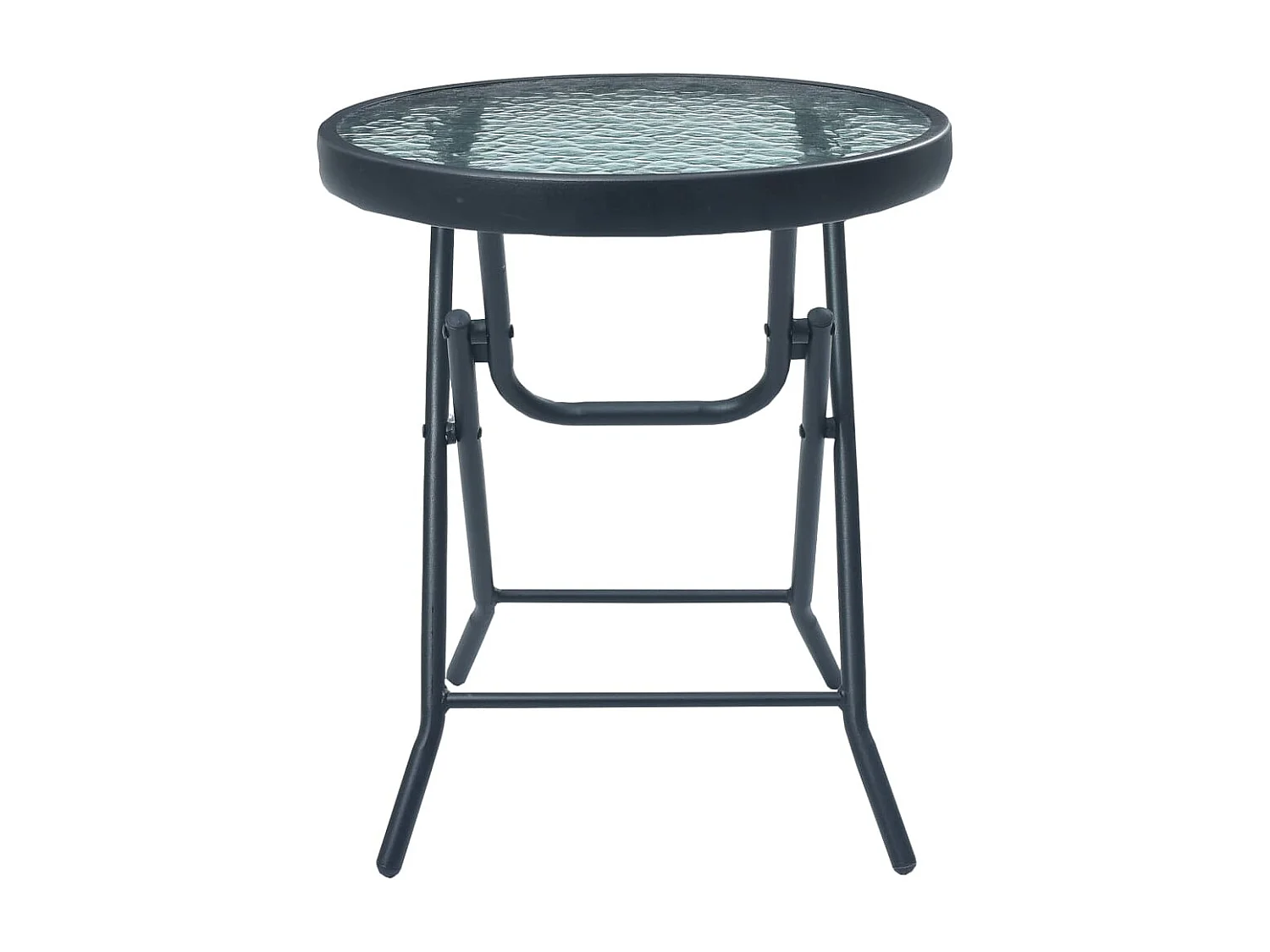 Table de bistro Noir 40x46 cm Acier et verre