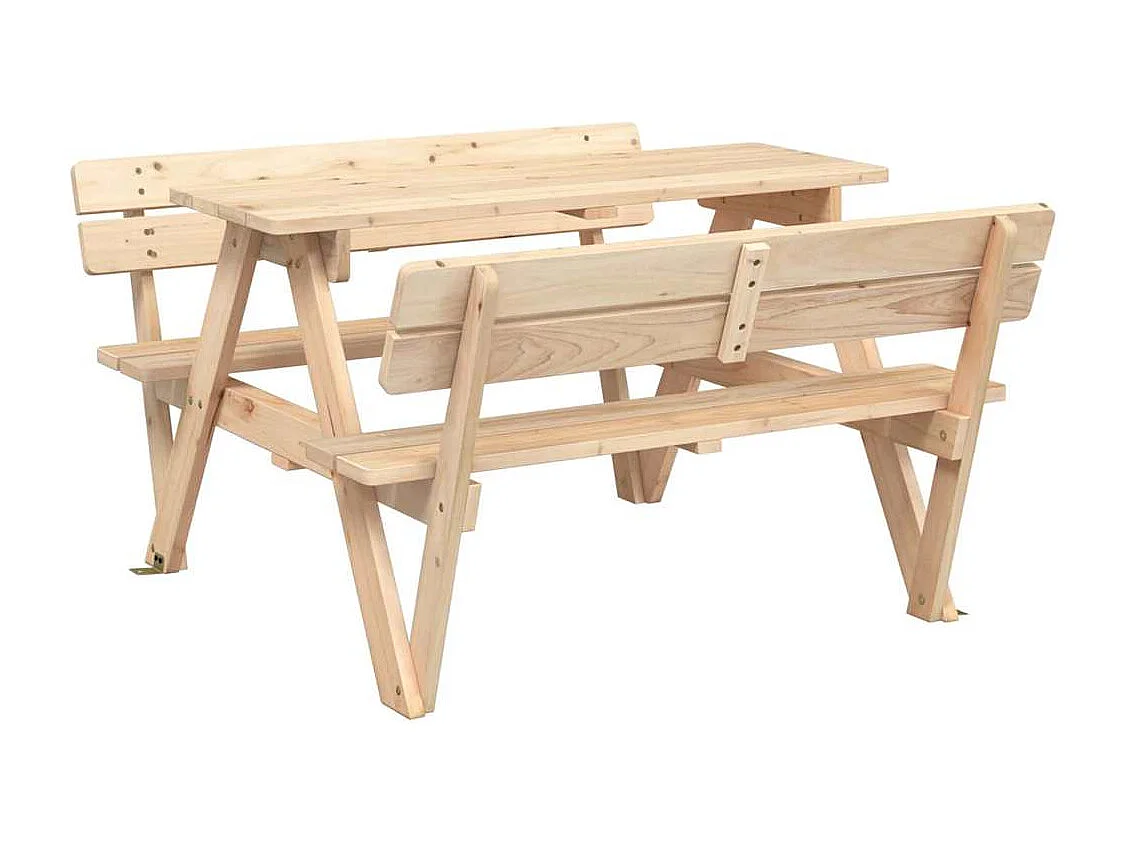 Table de pique-nique pour 4 enfants avec parasol bois de sapin