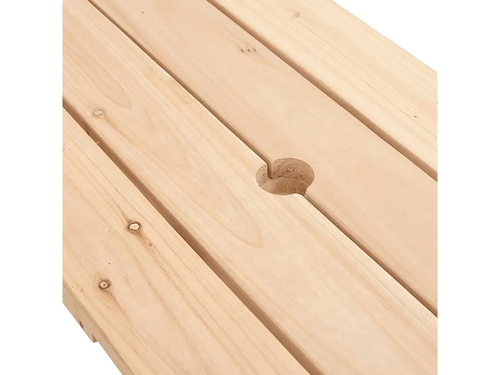 Table de pique-nique pour 4 enfants avec parasol bois de sapin