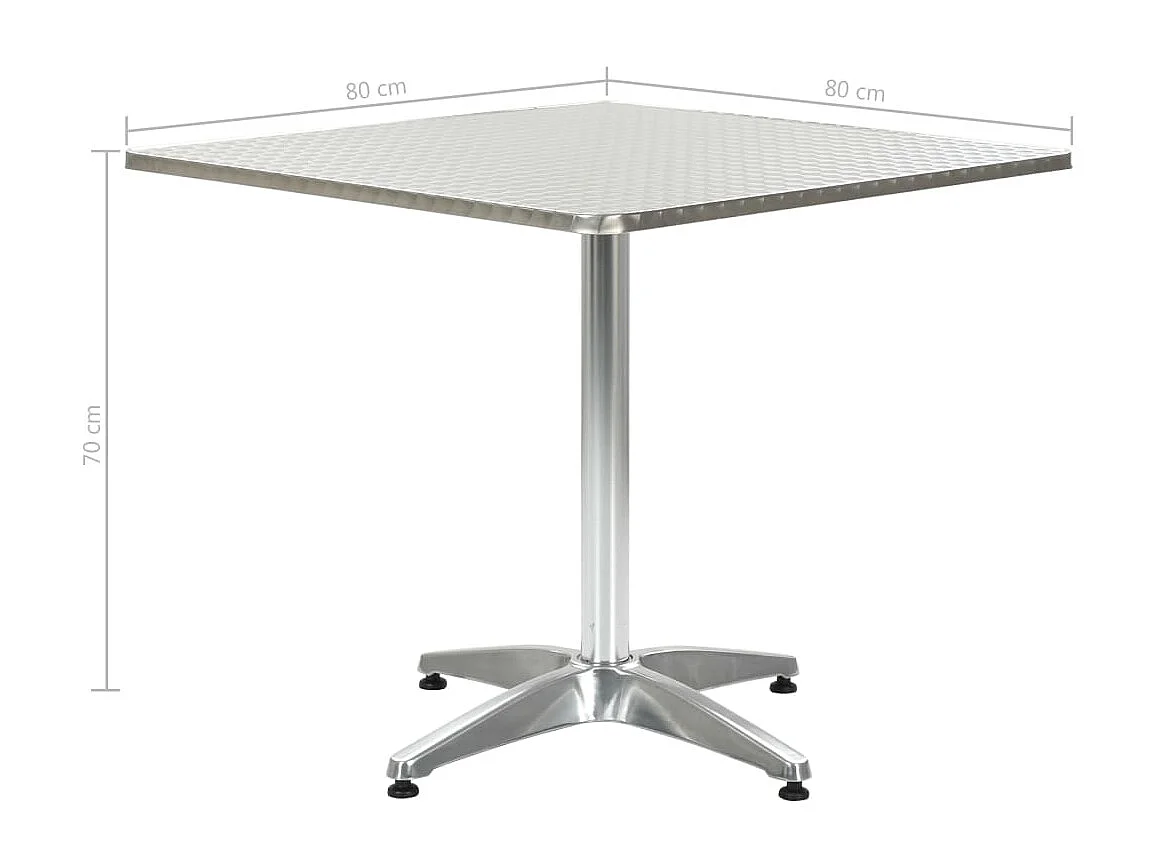 Table de jardin Argenté 80x80x70 cm Aluminium